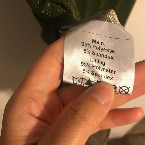 Collectif Green Metallic Lurex Midi Skirt - Picture 4 of 5